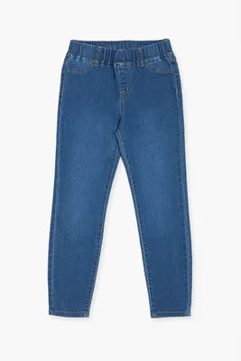 Girls Skinny Pull-On Jeans (Kids) in Medium Denim, 9/10