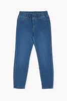 Girls Skinny Pull-On Jeans (Kids) in Medium Denim, 9/10