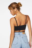 Women's Cutout Sweater-Knit Cropped Cami Black