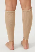 Ribbed Knit Leg Warmers in Tan