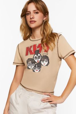 Women's KISS x Emoji Rhinestone Graphic Baby T-Shirt