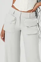 Women's High-Rise Wide-Leg Cargo Pants Grey