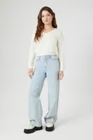 Women's Cropped V-Neck Sweater