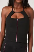 Women's Active Contrast-Seam Halter Top