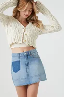 Women's Denim Shadow Pocket Mini Skirt