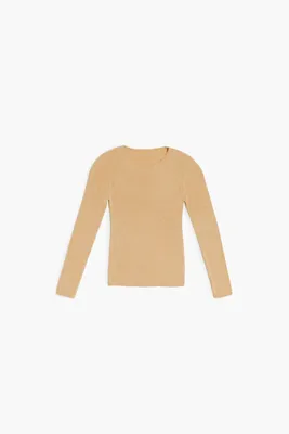 Girls Crew-Neck Sweater (Kids) in Toast, 11/12