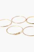 Women's Etched Bangle Bracelet Set in Gold