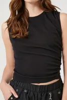 Women's Ribbed Tank Top in Black Small