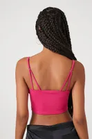 Women's Cropped Bustier Cami in Hot Pink, XL