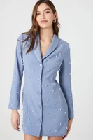 Women's Faux Pearl Mini Blazer Dress