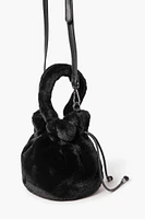 Women's Faux Fur Crossbody Bag in Black