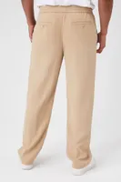 Men Straight-Leg Drawstring Pants in Taupe, XXL