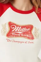 Women's Ribbed Knit Miller Beer Raglan T-Shirt