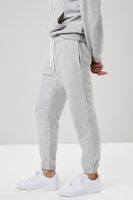 Men Basic Heathered Drawstring Joggers in Heather Grey Medium