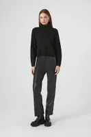 Women's Turtleneck Ribbed Knit Sweater