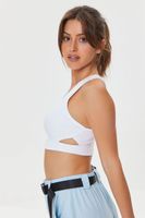 Women's Cutout Longline Sports Bra in White, XS