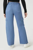 Women's Twill Cargo Pants in Blue Small