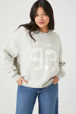 Women's BRKLYN NYC Graphic Pullover in Heather Grey Large