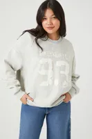 Women's BRKLYN NYC Graphic Pullover in Heather Grey Medium