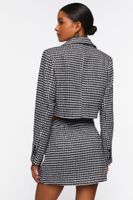 Women's Houndstooth Double-Breasted Blazer Black/White