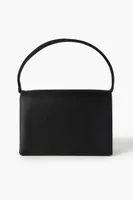 Women's Satin Faux Gem Buckle Crossbody Bag in Black