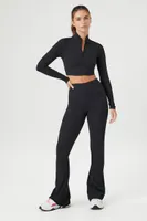 Women's Active Ribbed Zip-Up Jacket in Black Medium