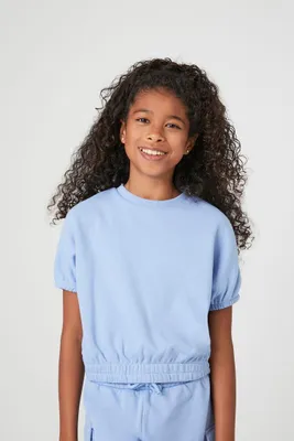 Girls French Terry Pullover (Kids) in Blue, 11/12