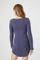 Women's Bodycon Sweater Mini Dress in Navy Small