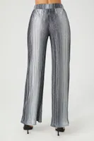 Women's Metallic Knit Wide-Leg Pants