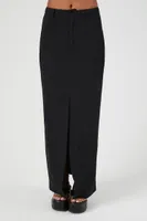 Women's Twill Split-Hem Maxi Skirt Black