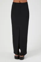 Women's Twill Split-Hem Maxi Skirt in Black Medium