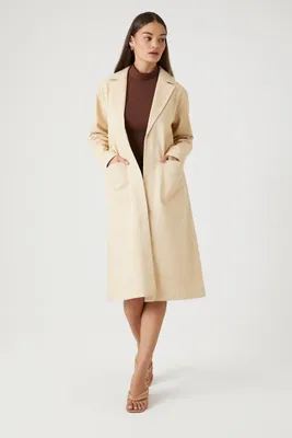 Women's Notched Twill Trench Coat in Vanilla Small