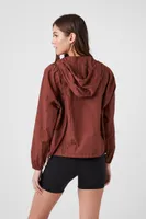 Women's Hooded Windbreaker Jacket in Brown Small