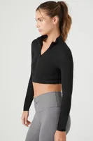 Women's Active Cropped Corset Jacket in Black Medium