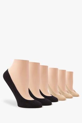 No Show Socks - 3 Pack in Black/Nude