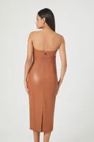 Women's Faux Leather Foldover Tube Dress