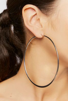 Women's Upcycled Oversized Hoop Earrings in Silver