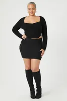 Women's Sweater-Knit Crop Top 2X