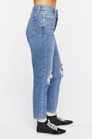 Women's Recycled Cotton Distressed Mom Jeans Denim,