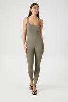 Women's Sweater-Knit Sleeveless Jumpsuit in Goat Large