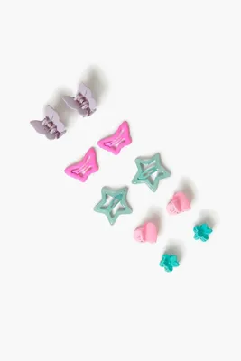 Butterfly & Star Hair Clip Set in Pink