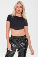 Women's Seamed Cropped T-Shirt in Black Medium