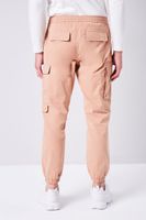 Women's Cargo Drawstring Joggers in Light Brown, XL