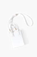 Women's Faux Croc Crossbody Bag in White