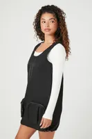 Women's Cargo Pocket Mini Dress in Black Medium