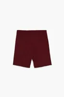 Women's Plaid Biker Shorts in Burgundy/Black, 3X