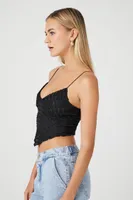 Women's Textured V-Hem Cropped Cami XL