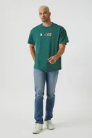 Men Embroidered Ransom Tee in Hunter Green Medium