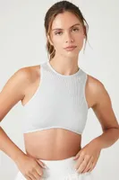 Women's Seamless Longline Bralette in Heather Grey Large