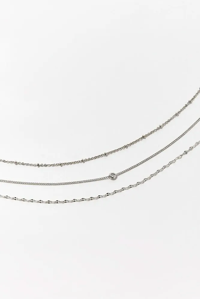 Women's Assorted Chain Anklet Set in Silver